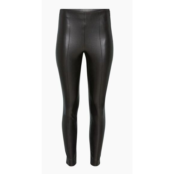 Aritzia Babaton Women's Frida Black High Waisted Vegan Leather Pleather Pants 12 - Picture 4 of 11